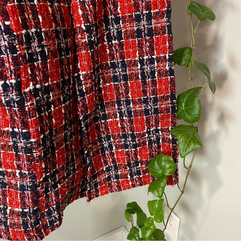 GLAMAKER‎ PLAID BACKLESS SPLIT SLEEVE TWEED BODYCON DRESS size SMALL - Picture 4 of 14